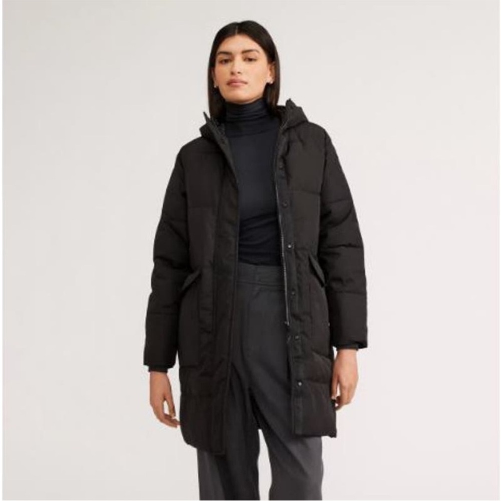 Everlane Black Puffer Jacket with Hood